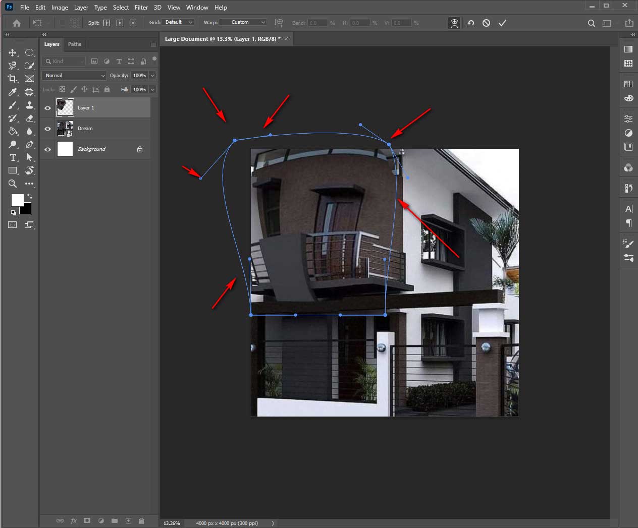 Step-6 How To Bend Image In Photoshop