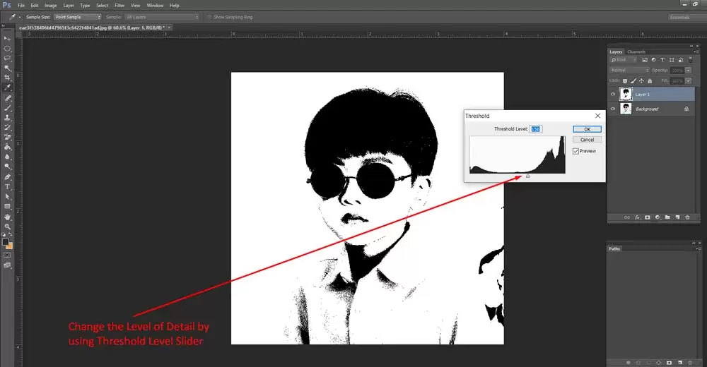Change the label of detail-by-using threshold label slider
