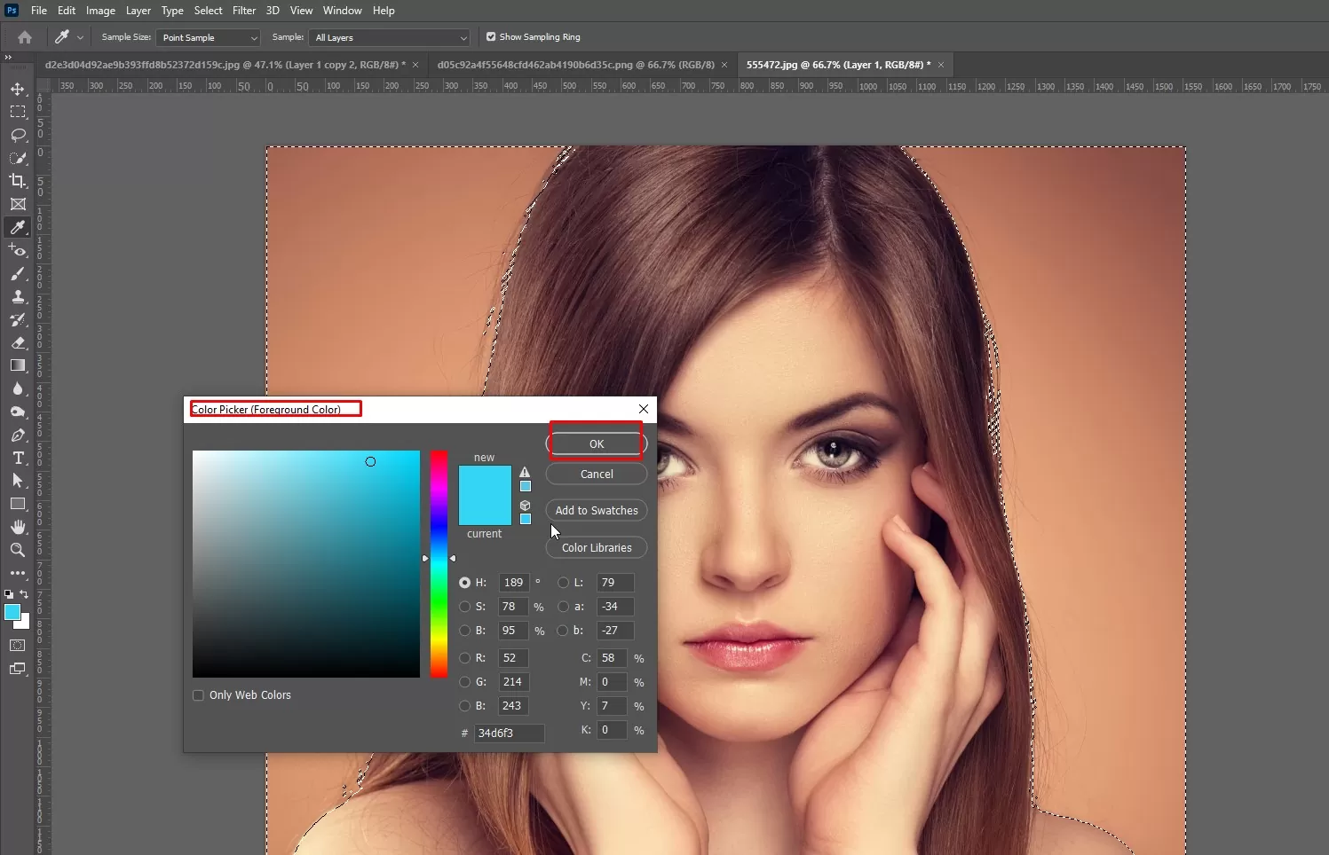 When you select a color