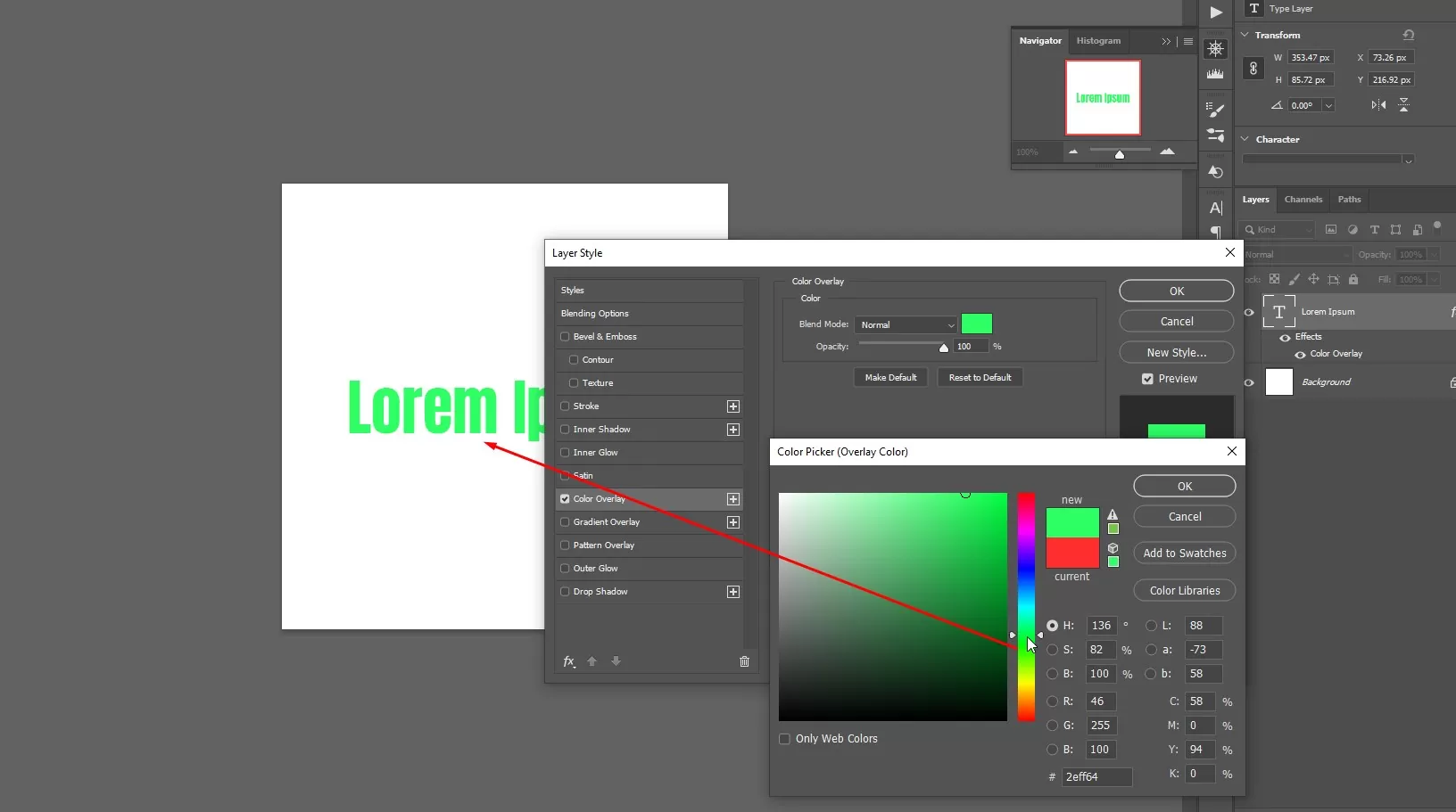 5.Now click on the Color Rectangle to
