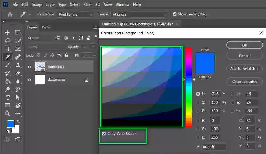 5.6 Displays only web-safe colors