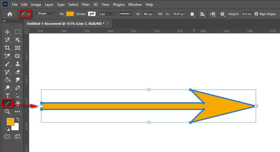 Draw an arc in photoshop