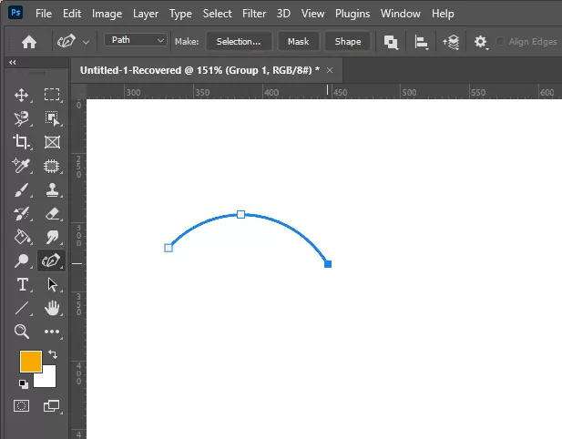 To Draw A Curve, Add The Third Point