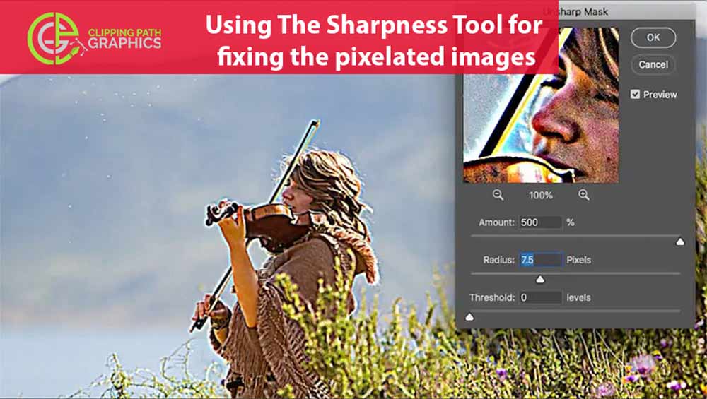 Using-The-Sharpness-Tool-for-fixing-the-pixelated-images