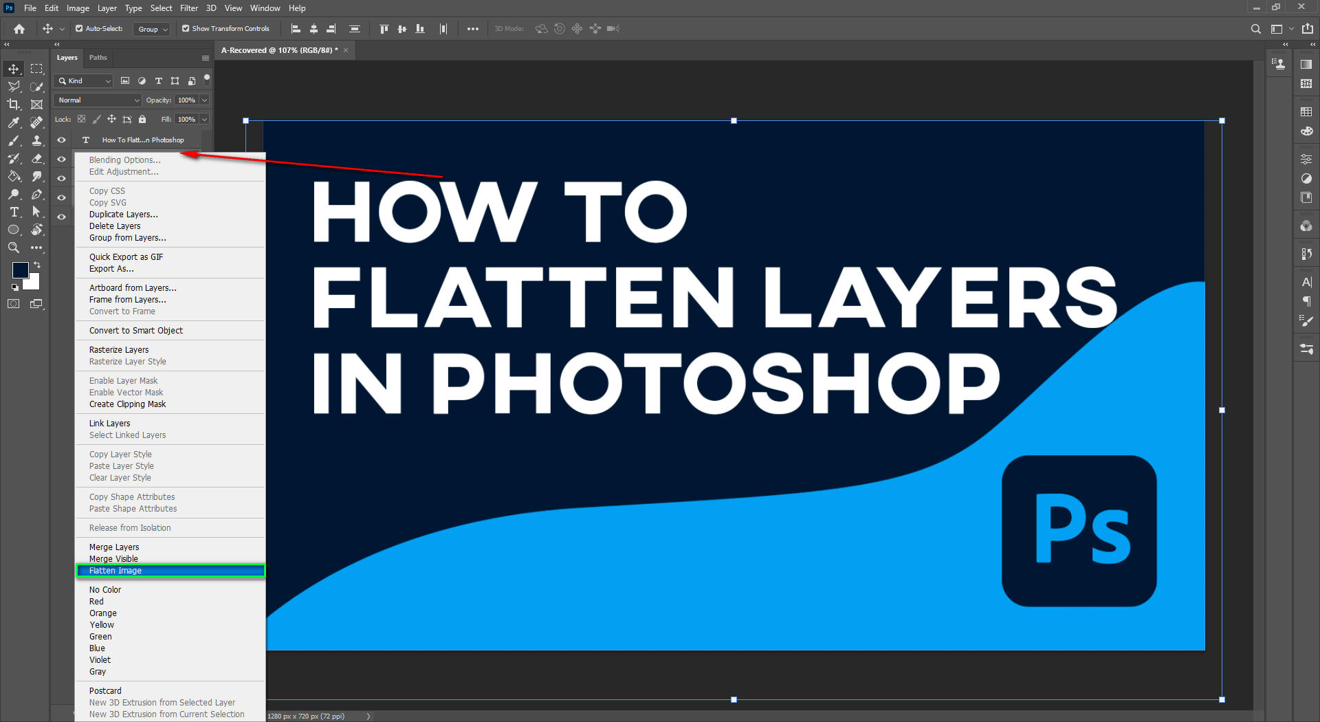 Flatten Layers Photoshop