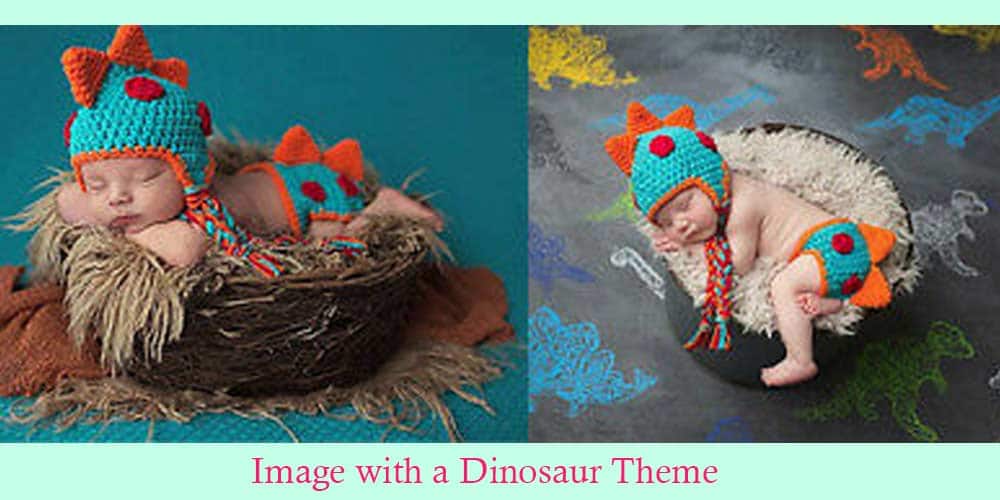 Image-with-a-Dinosaur-Theme- Newborn photo shoots ideas