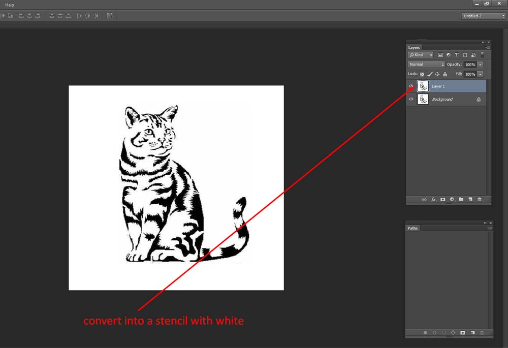 convert into a stencil with