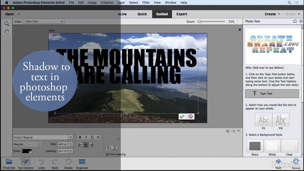 How-to-add-shadow-to-text-in-photoshop-elements