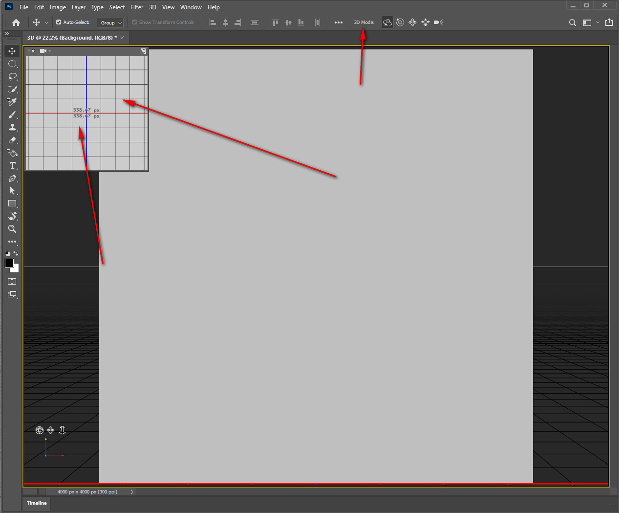 How to exit 3d mode photoshop Step 3