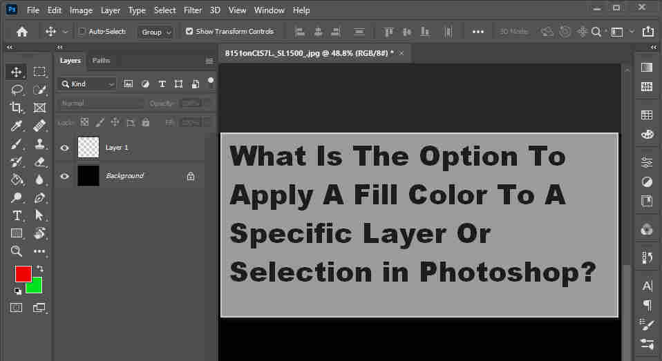 How To Change Foreground Color In Photoshop